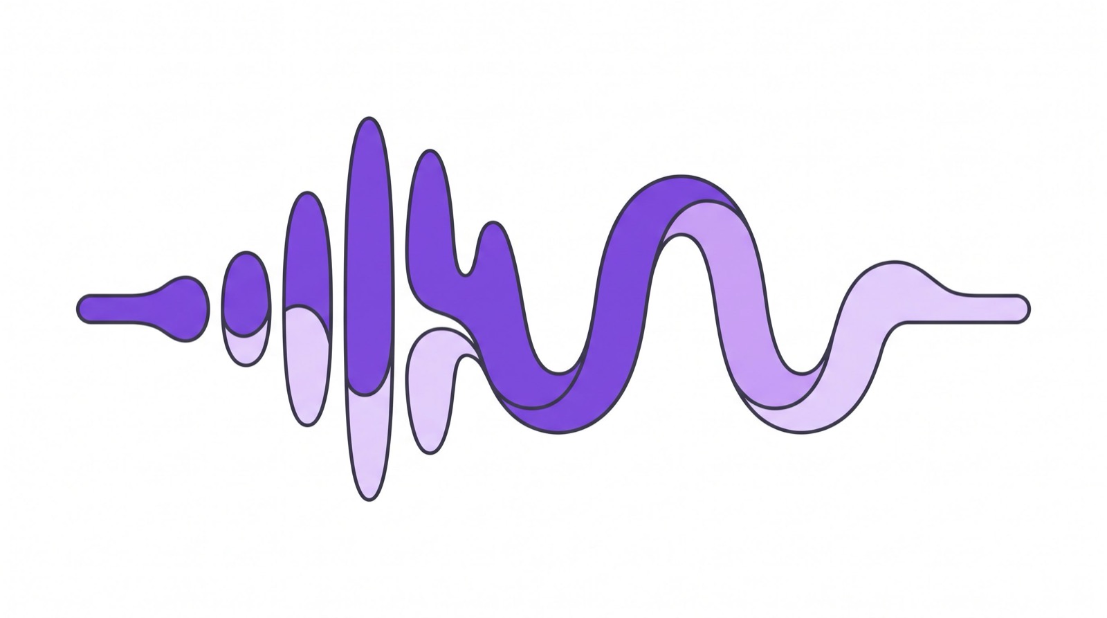 Onda de audio en la que varios segmentos de palabras separadas se funden en una sola onda continua